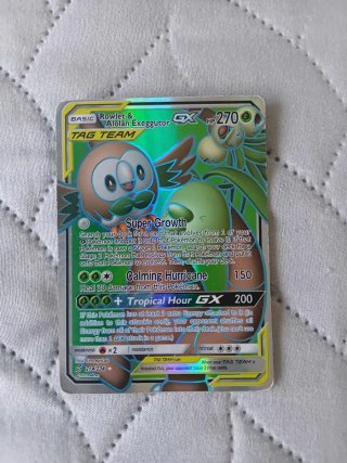 Carta Pokémon Rowlet & Alolan Exeggutor GX