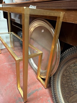 Recibidor dorado retro laton - cristal
