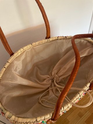 Bolso de rafia grande con lentejuelas