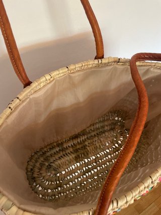 Bolso de rafia grande con lentejuelas
