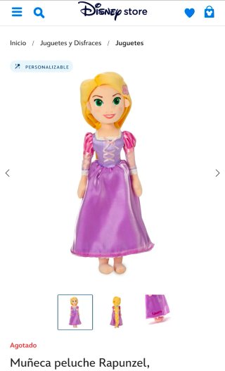 Muñeca peluche Rapunzel Enredados Disney