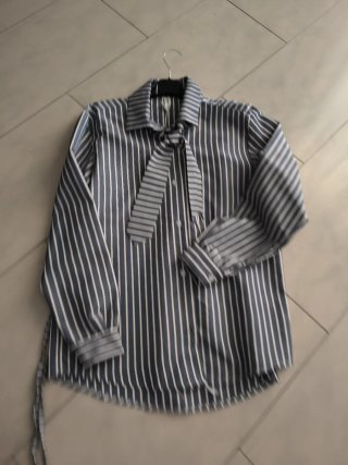 Camicia donna righe grigio/bianco