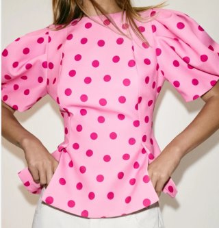 Top Zara Lunares Rosa