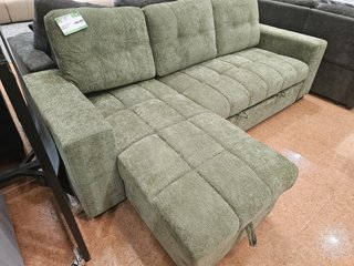 SOFÁ CAMA CHAISE LONGUE CON ARCÓN VERDE 247CM