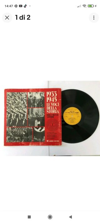 Vinile Raro 1933-1945 Le Voci della Storia