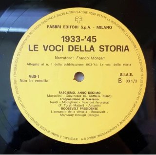 Vinile Raro 1933-1945 Le Voci della Storia