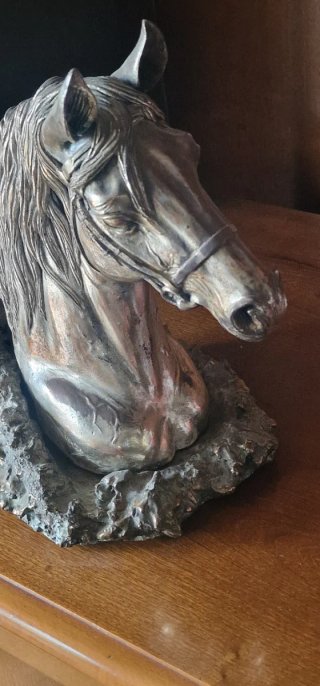 Escultura caballo R.nico chapada plata