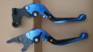 Manetes Freio e Embreagem CNC Azul Ajustáveis