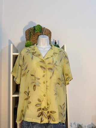 Camisa Vintage Estampada Manga Corta XL