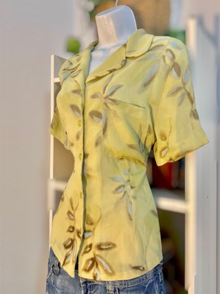 Camisa Vintage Estampada Manga Corta XL