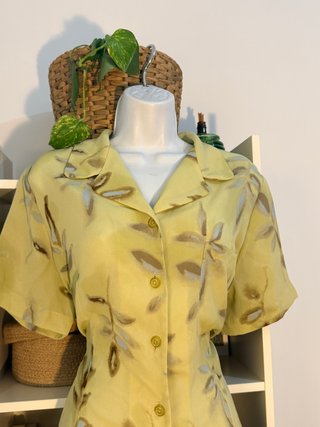 Camisa Vintage Estampada Manga Corta XL