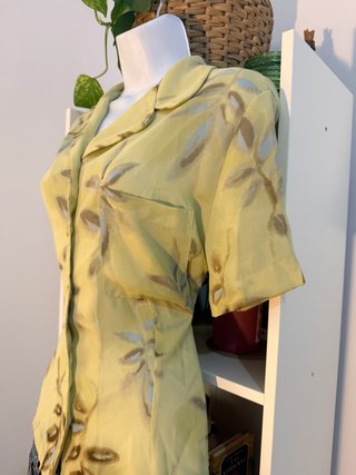 Camisa Vintage Estampada Manga Corta XL