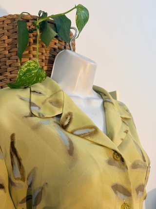 Camisa Vintage Estampada Manga Corta XL