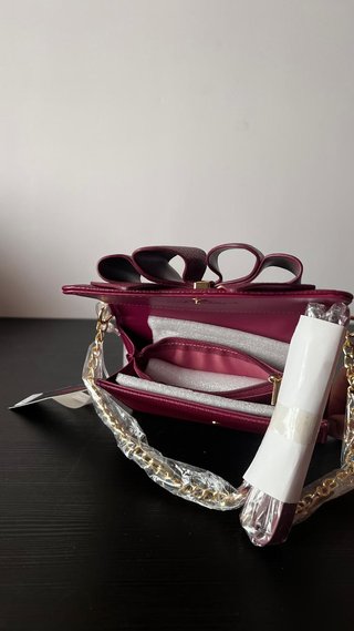 Bolso Bandolera Burdeos con Lazo