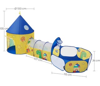 Parque infantil casita túnel y piscina de bolas