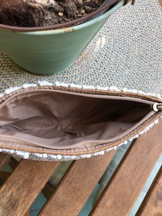 Pochette vintage perline oro e bianche