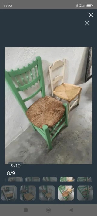 Sillas de madera antiguas mimbre 20 las 2