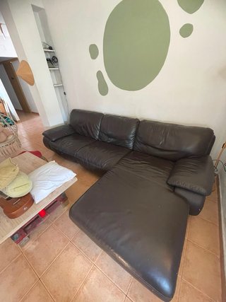 Sofa de piel, chaise launge