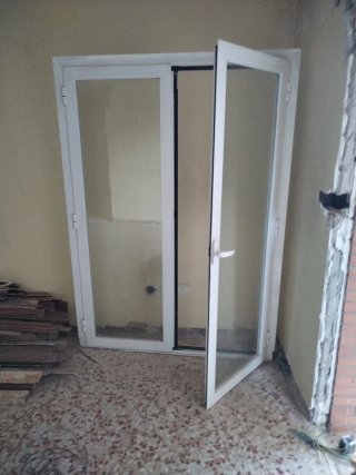 Puerta doble de terraza de aluminio