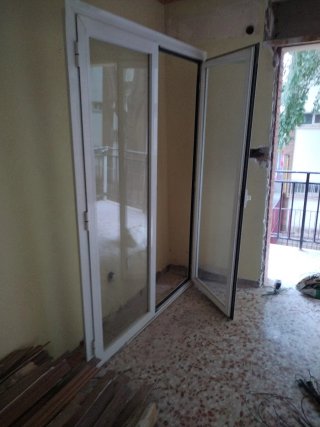 Puerta doble de terraza de aluminio