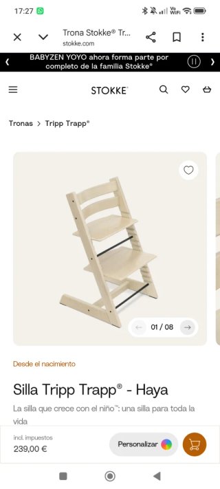 Silla Stokke Tripp Trapp madera