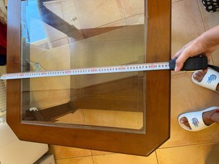 Mesa de salón madera y cristal