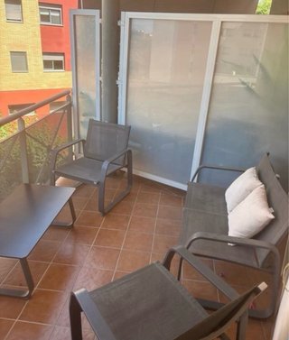 Mesa y sillas de jardín metal y tela