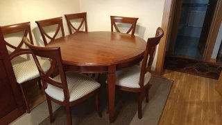 Conjunto mesa y sillas comedor madera