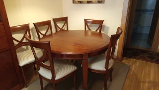 Conjunto mesa y sillas comedor madera