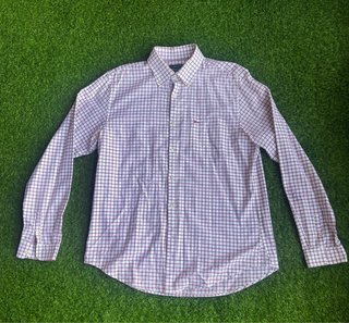 Camisa Cortefiel cuadros granate Talla L