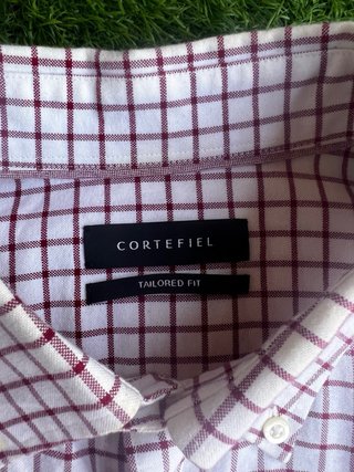 Camisa Cortefiel cuadros granate Talla L