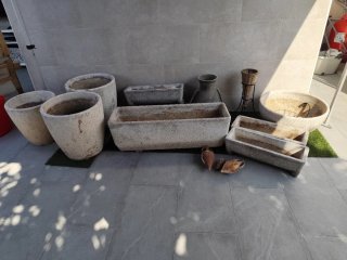 10 Maceteros de piedra y terracota Y anforas