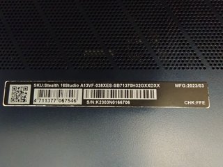 MSI Stealth 16 Studio A13V