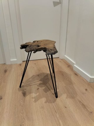 Mesa auxiliar madera y metal