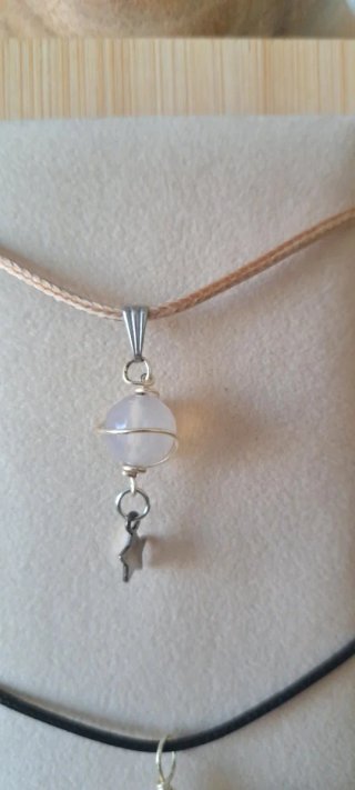 Colgante Saturno Plata y Ágata Lila