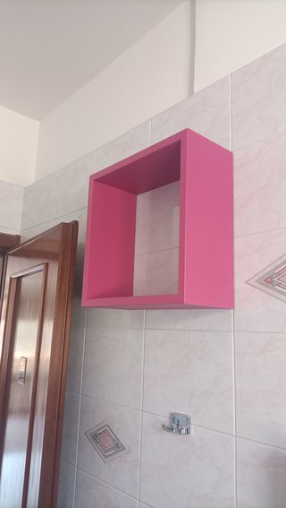Mobile bagno completo Fucsia con lavabo, specchio