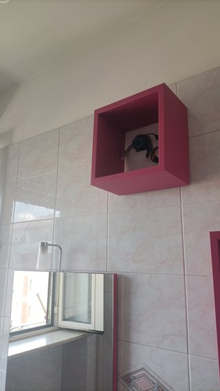 Mobile bagno completo Fucsia con lavabo, specchio