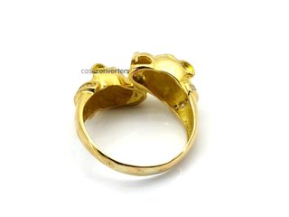 anillo oro 18k con piedra con circonita
