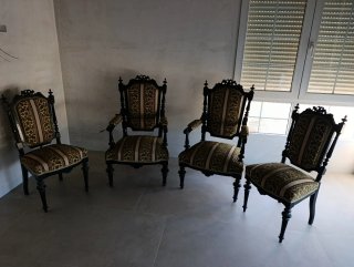 Conjunto 2 Sillas y 2 Sillones Antiguos