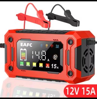 Cargador Batería Coche Moto 12V 15A StarStop Litio