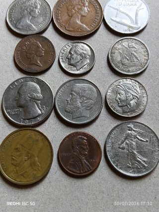Lote de 18 monedas antiguas del mundo