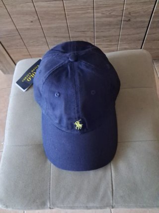 Cappellino Polo Ralph Lauren blu logo giallo