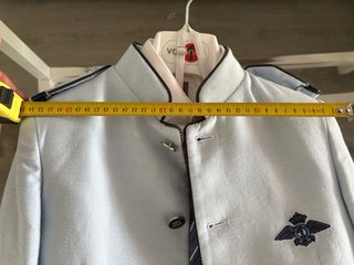 Traje de comunión azul y blanco