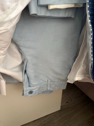 Traje de comunión azul y blanco