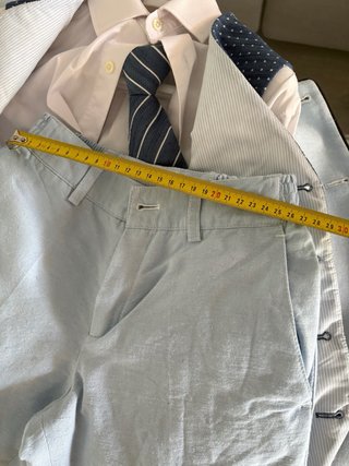 Traje de comunión azul y blanco
