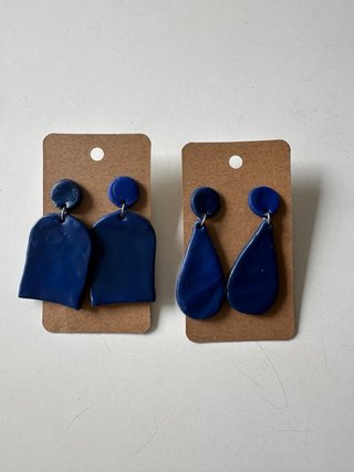 Lote 4 pares pendientes arcilla artesanales