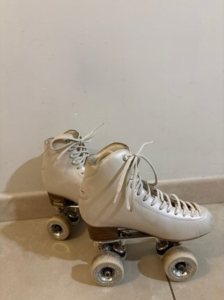 Patines de cuero blanco talla 38