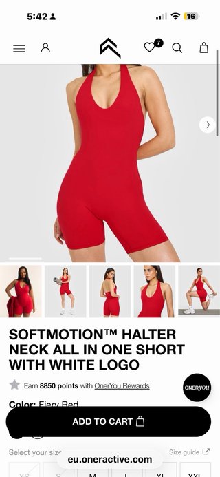Mono deportivo Oner Active Rojo