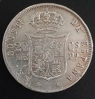 20 Centavos de Peso 1884 Manila ¡Plata! (Alf. XII)