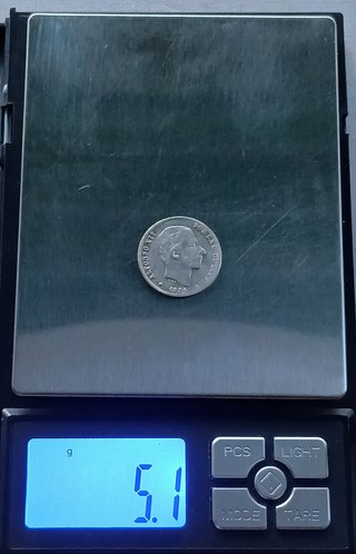 20 Centavos de Peso 1884 Manila ¡Plata! (Alf. XII)